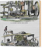 Brick Machines, 19th Century Wood Print