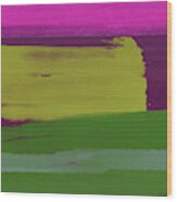 Bright Pink And Green Abstract Wood Print
