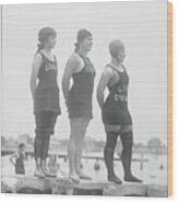 Brighton Beach Female Lifeguards Posing Wood Print