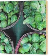 Brussel Sprouts In Baskets Wood Print