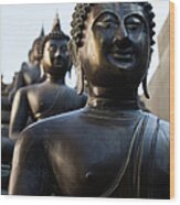Buddha Statues In Gangaramaya Temple Wood Print