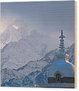Buddhist Stupa In The Himalaya Wood Print