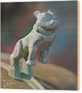 Bulldog Hood Ornament Wood Print