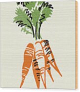 Bunch Of Carrots Wood Print