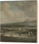 Burning Of The English Fleet At Chatham, June 1667 Wood Print