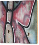 Butterfly Graffiti On A Piece Of The Berlin Wall Wood Print