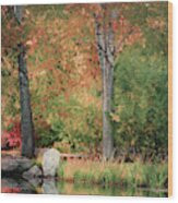 By The Pond Wood Print