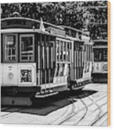 Cable Cars Wood Print