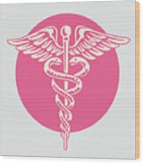 Caduceus Medical Symbol Wood Print