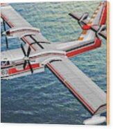 Canadair Fire Bomber Cl415 - Oil Wood Print
