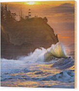 Cape Disappointment Sunrise Wood Print