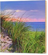 Cape-dune Sunset Wood Print