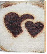 Cappuccino With Heart Wood Print