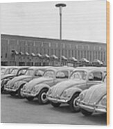 Car Park Of The Volkswagen Factories In Wood Print