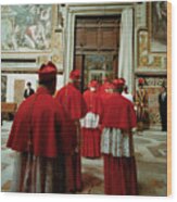 Cardinals Entering Sistine Chapel Wood Print