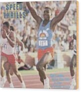 Carl Lewis, 1984 Us Olympic Track & Field Trials Sports Illustrated Cover Wood Print
