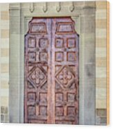 Carved Door Of Cortona Wood Print