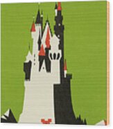 Castle On Mountian Wood Print