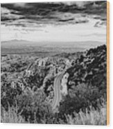Catalina Highway Black And White, Tucson Wood Print