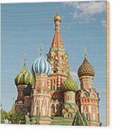 Cathedral Of Saint Basil The Blessed In Wood Print