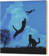 Cats -  Playing Wood Print