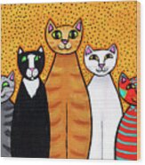 Cats Whimsy Wood Print