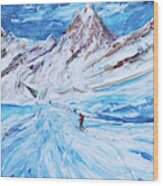 Cervinia Ski Print Wood Print