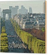 Champs Elysées Seen Of Top Wood Print