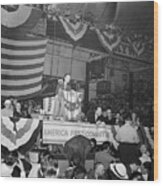 Charles Lindbergh Speaking At A Rally Wood Print