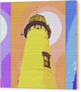 Chatham Lighthouse Abstract Triptych 300 Wood Print