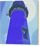 Chatham Lighthouse Blue Abstract 300 Wood Print
