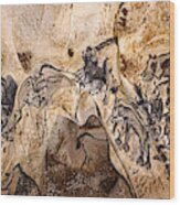 Chauvet Lions And Rhinos Wood Print