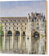 Chenonceau From The East - Vintage Wood Print