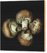 Chestnut Mushrooms Wood Print