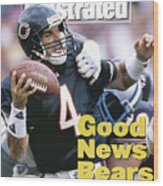 Chicago Bears Qb Jim Harbaugh... Sports Illustrated Cover Wood Print