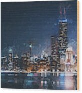 Chicago Panorama - 14 Wood Print