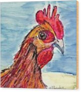 Chicken Head 3 Wood Print