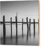 China Camp Pano Bw 1 Of 3 Wood Print