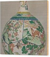Chinese Porcelain Bottle In Enamel Wood Print