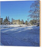 Chorley. Astley Hall In The Snow Wood Print