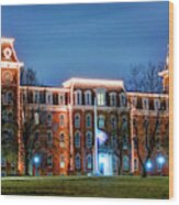 Christmas Lights On Old Main - University Of Arkansas Wood Print