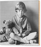 Christopher Robin Milne With His Teddy Wood Print