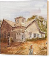 Church In The Woods Wood Print