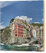 Cinque Terre - View Of Riomaggiore Wood Print