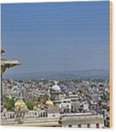 City Palace Above Udaipur Wood Print