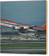 Classic Northwest Airlines Boeing 747 Wood Print
