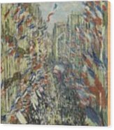 Claude Monet La Rue Montorgueil A Paris. Fete Du 30 Juin 1878. Date/period 1878. Painting. Wood Print