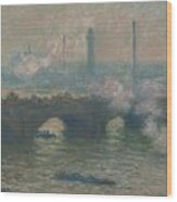 Claude Monet Waterloo Bridge, Gray Day,1903. Oil On Canvas. National Gallery Of Art, Washington Dc. Wood Print