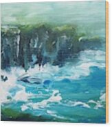 Painting Of Cliffs Of Moher Clare  Ireland Www.pixi-art.com Wood Print