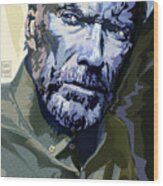Clint Eastwood Pop Art Portrait Wood Print